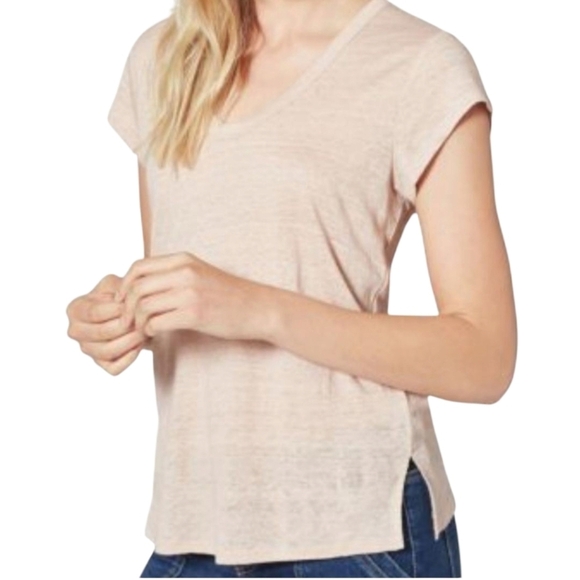 Joie Tops - Joie Evalina Linen Tee Pale Blush - Medium